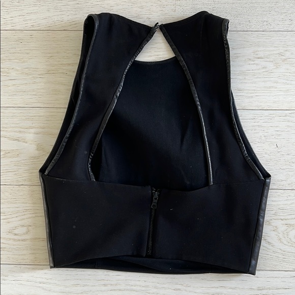 Alice + Olivia leather crop top. - Picture 2 of 4
